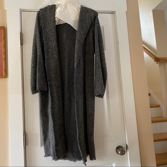 BCBGMaxAzria Sweaters - Long gray wool sweater coat